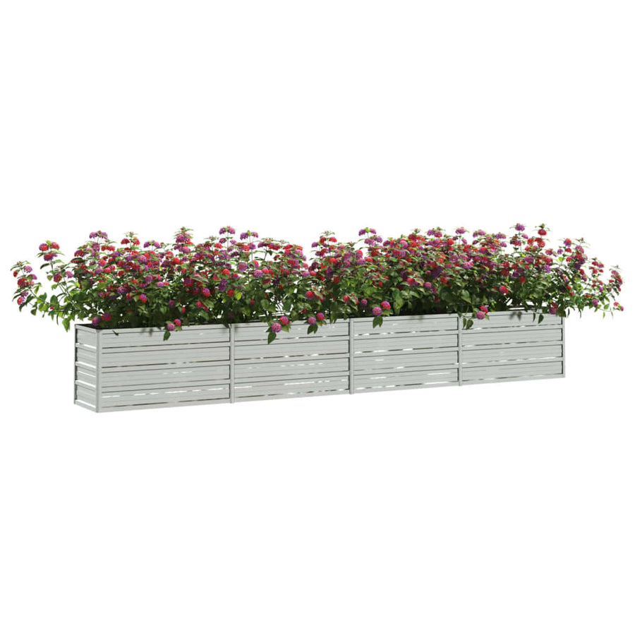 Plantenbak Verhoogd Gegalvaniseerd Staal Zilver 320 x 40 x 45 cm