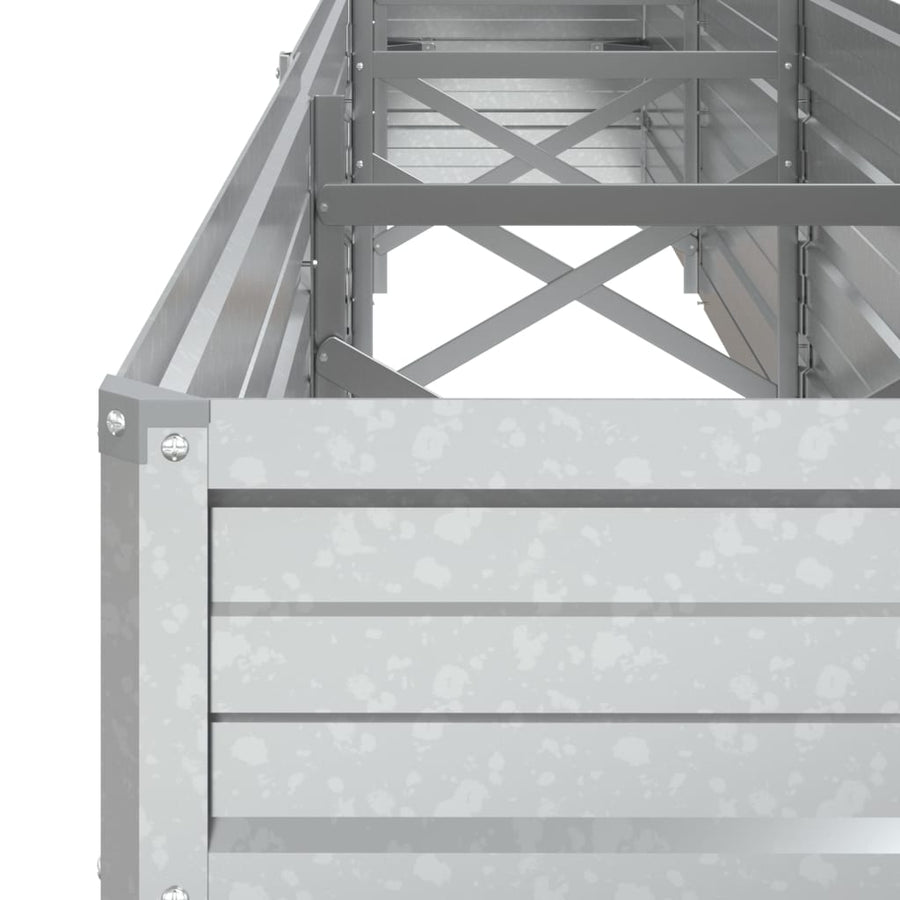 Plantenbak Verhoogd Gegalvaniseerd Staal Zilver 320 x 40 x 45 cm