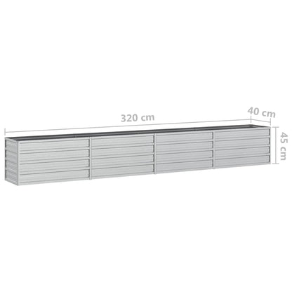 Plantenbak Verhoogd Gegalvaniseerd Staal Zilver 320 x 40 x 45 cm