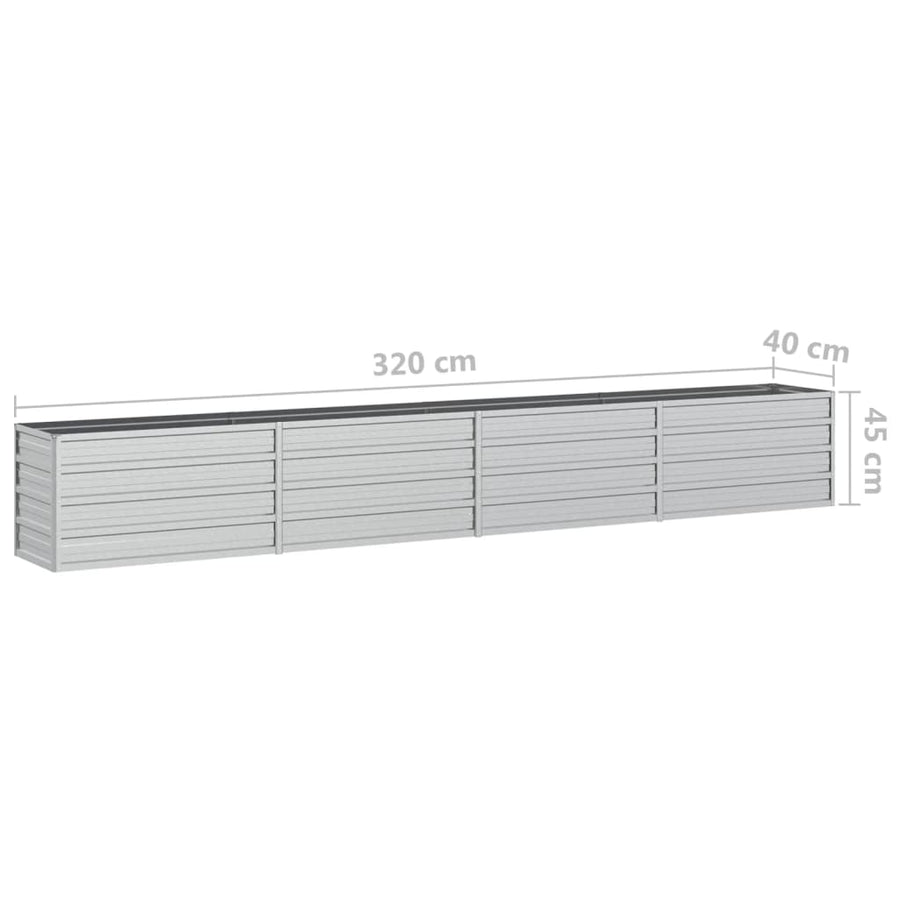 Plantenbak Verhoogd Gegalvaniseerd Staal Zilver 320 x 40 x 45 cm