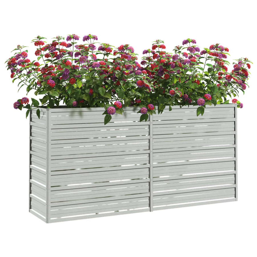Plantenbak Verhoogd Gegalvaniseerd Staal Zilver 160 x 40 x 77 cm