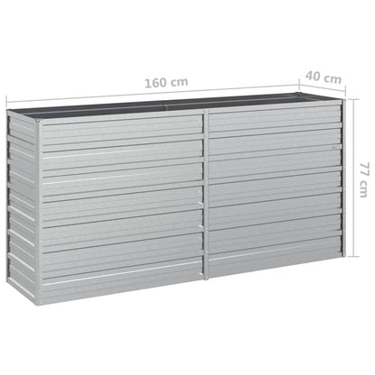 Plantenbak Verhoogd Gegalvaniseerd Staal Zilver 160 x 40 x 77 cm