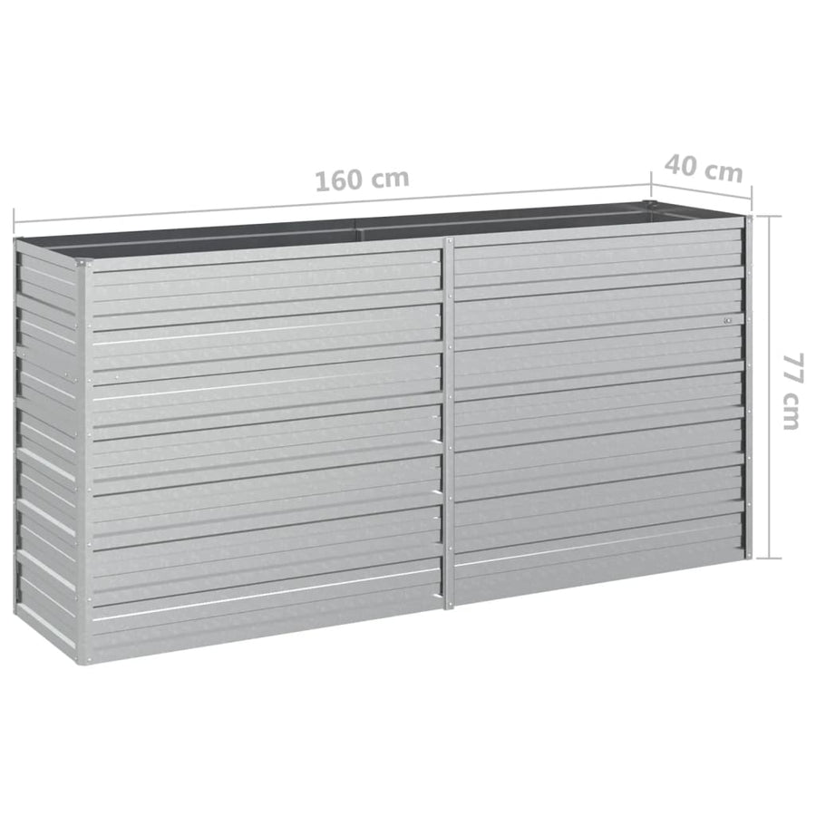 Plantenbak Verhoogd Gegalvaniseerd Staal Zilver 160 x 40 x 77 cm