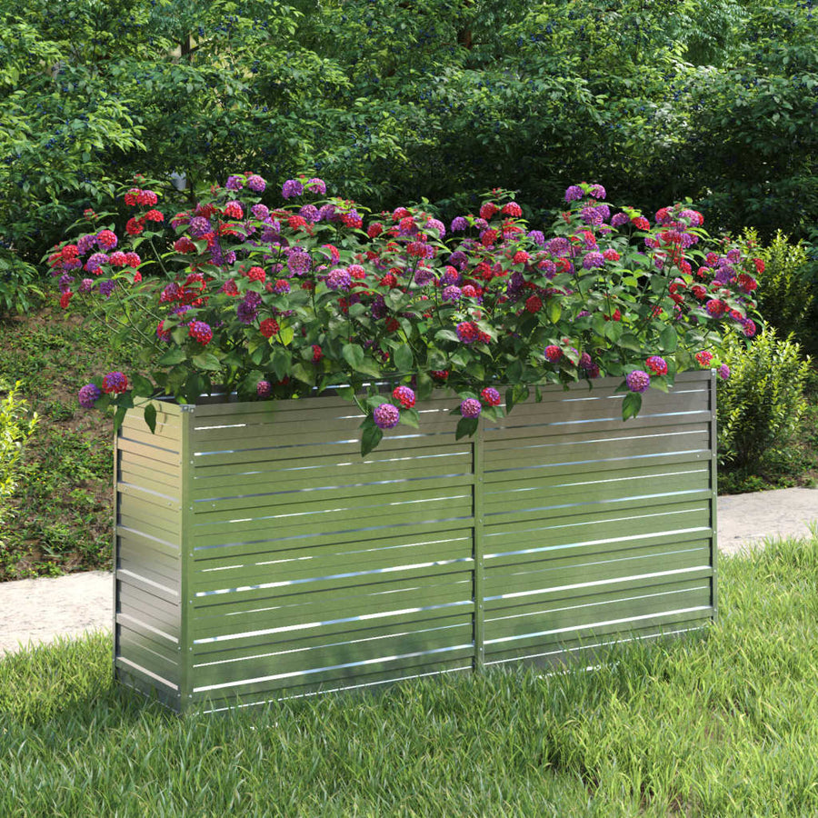 Plantenbak Verhoogd Gegalvaniseerd Staal Zilver 160 x 40 x 77 cm