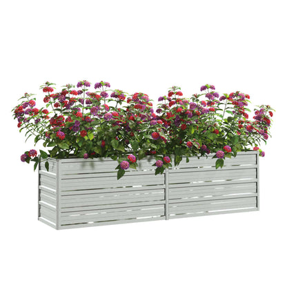 Plantenbak Verhoogd Gegalvaniseerd Staal Zilver 160 x 40 x 45 cm