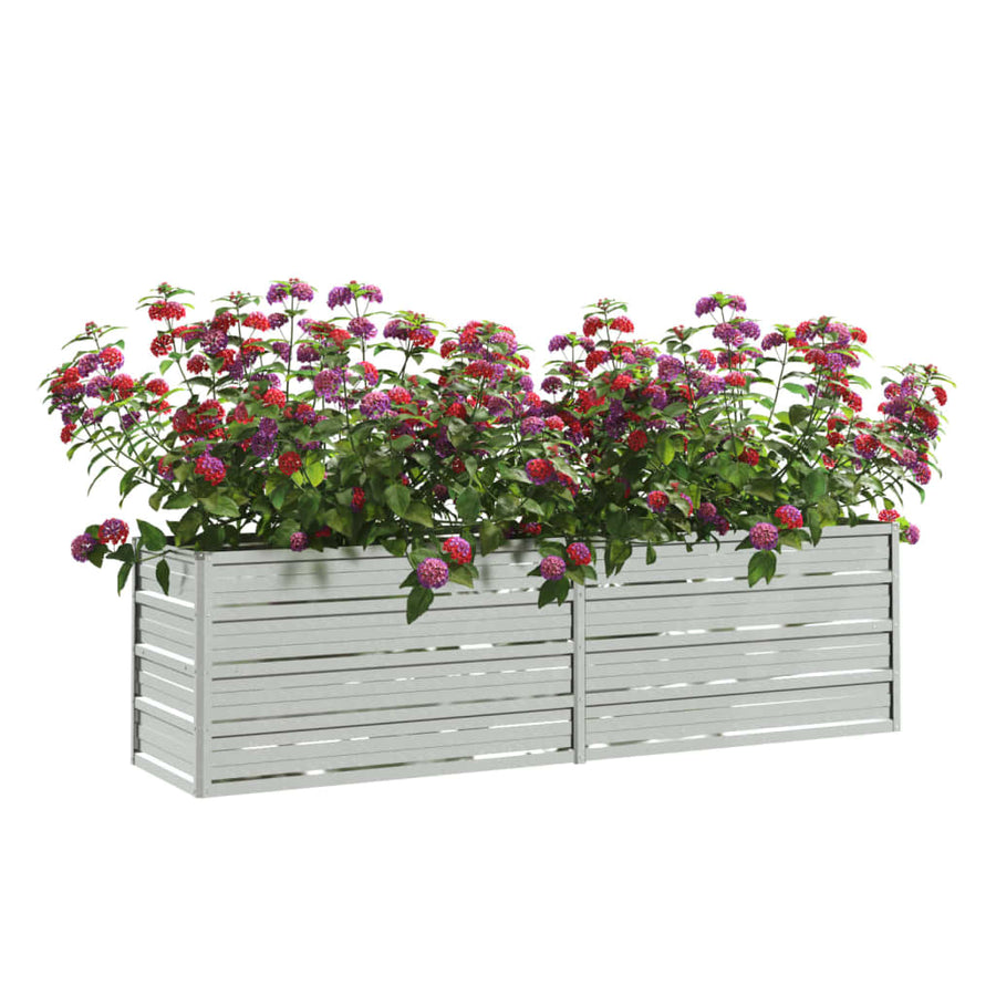 Plantenbak Verhoogd Gegalvaniseerd Staal Zilver 160 x 40 x 45 cm