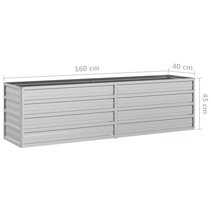 Plantenbak Verhoogd Gegalvaniseerd Staal Zilver 160 x 40 x 45 cm