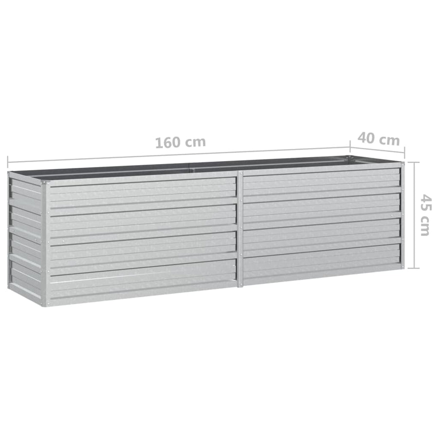 Plantenbak Verhoogd Gegalvaniseerd Staal Zilver 160 x 40 x 45 cm