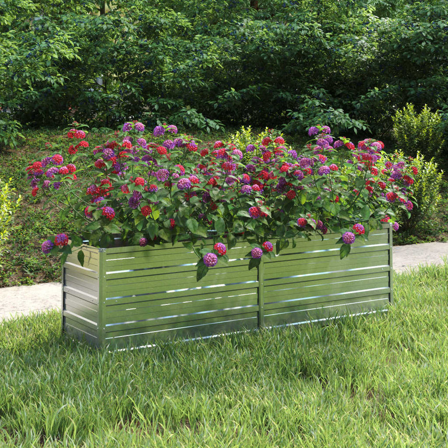 Plantenbak Verhoogd Gegalvaniseerd Staal Zilver 160 x 40 x 45 cm