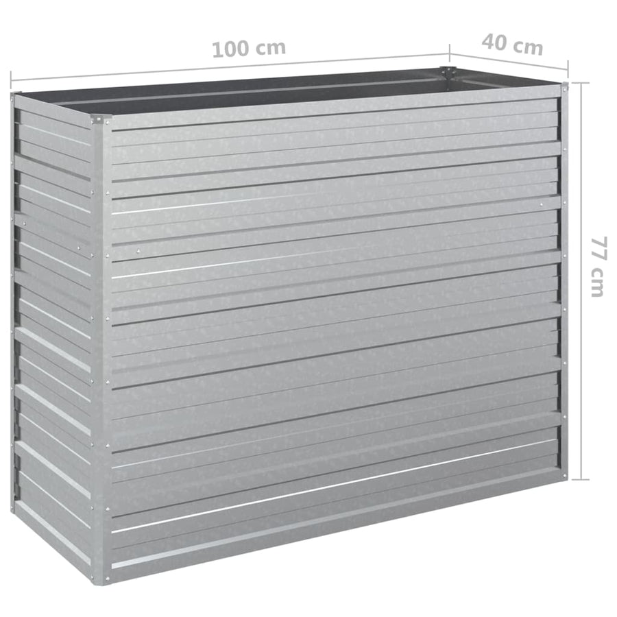 Plantenbak Verhoogd Gegalvaniseerd Staal Zilver 100 x 40 x 77 cm