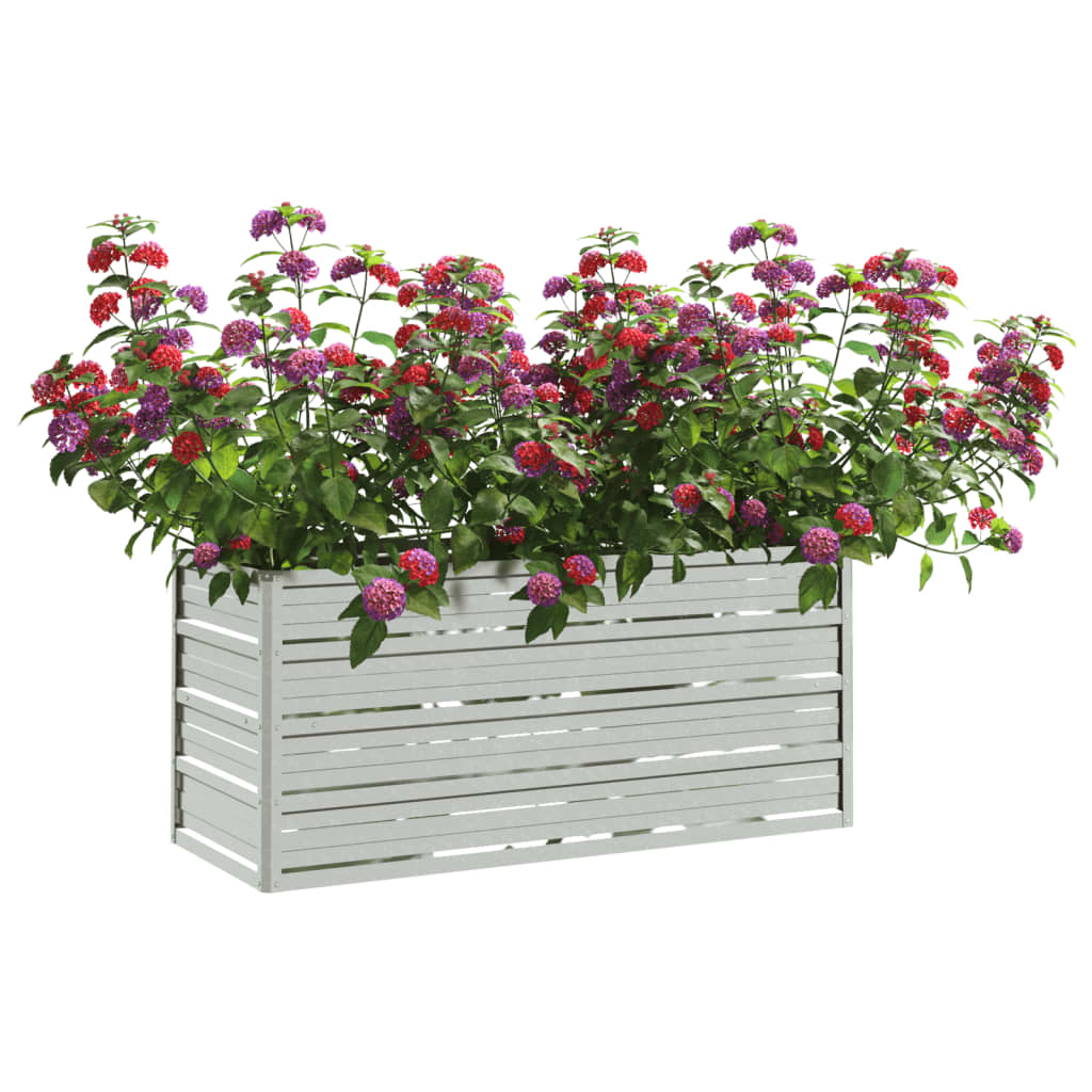Plantenbak Verhoogd Gegalvaniseerd Staal Zilver 100 x 40 x 45 cm