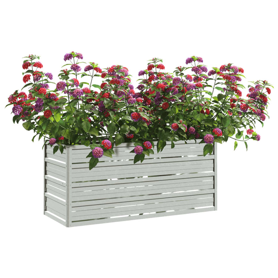 Plantenbak Verhoogd Gegalvaniseerd Staal Zilver 100 x 40 x 45 cm