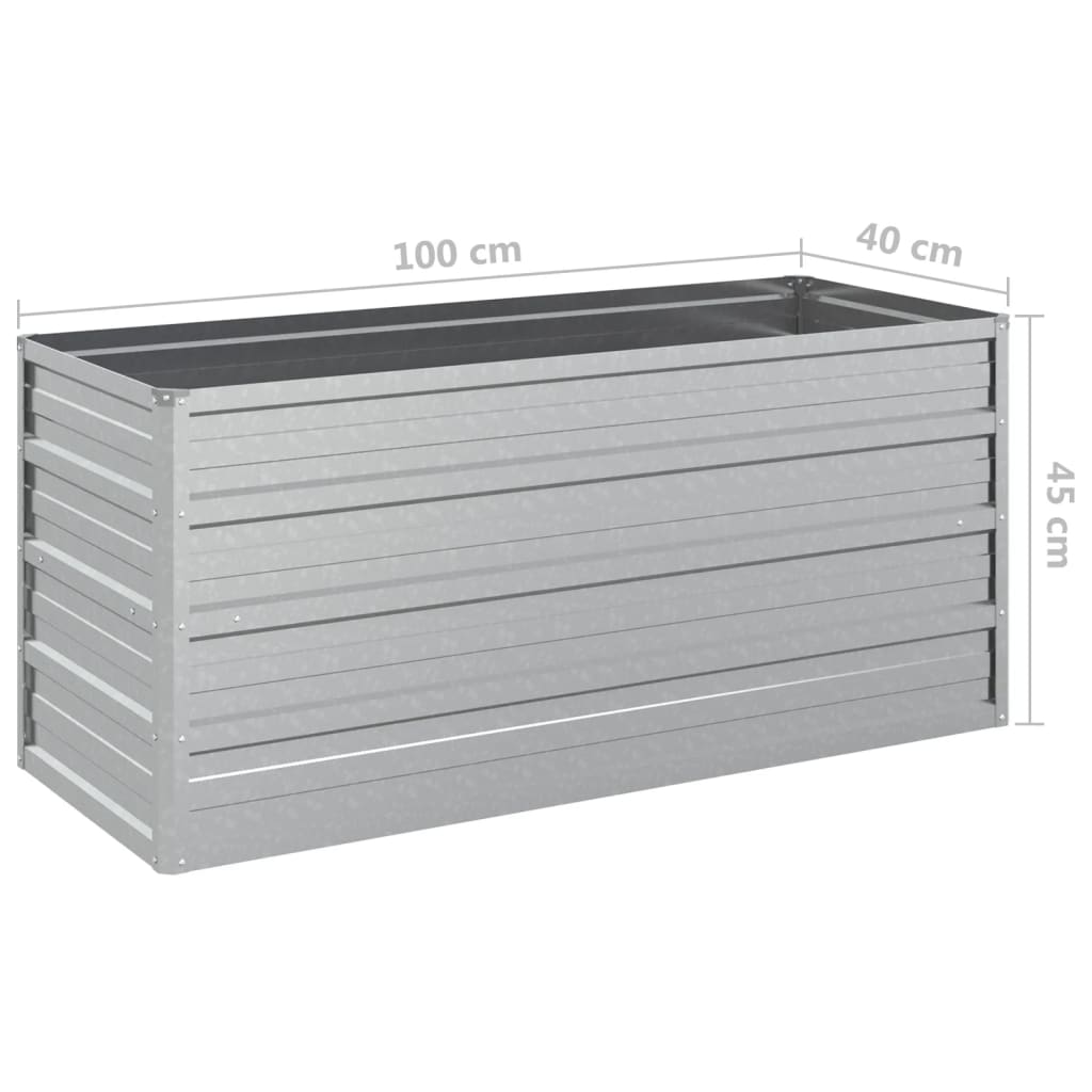 Plantenbak Verhoogd Gegalvaniseerd Staal Zilver 100 x 40 x 45 cm