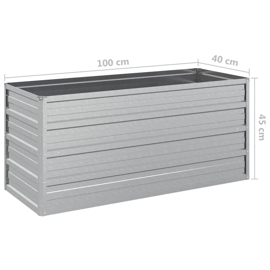 Plantenbak Verhoogd Gegalvaniseerd Staal Zilver 100 x 40 x 45 cm