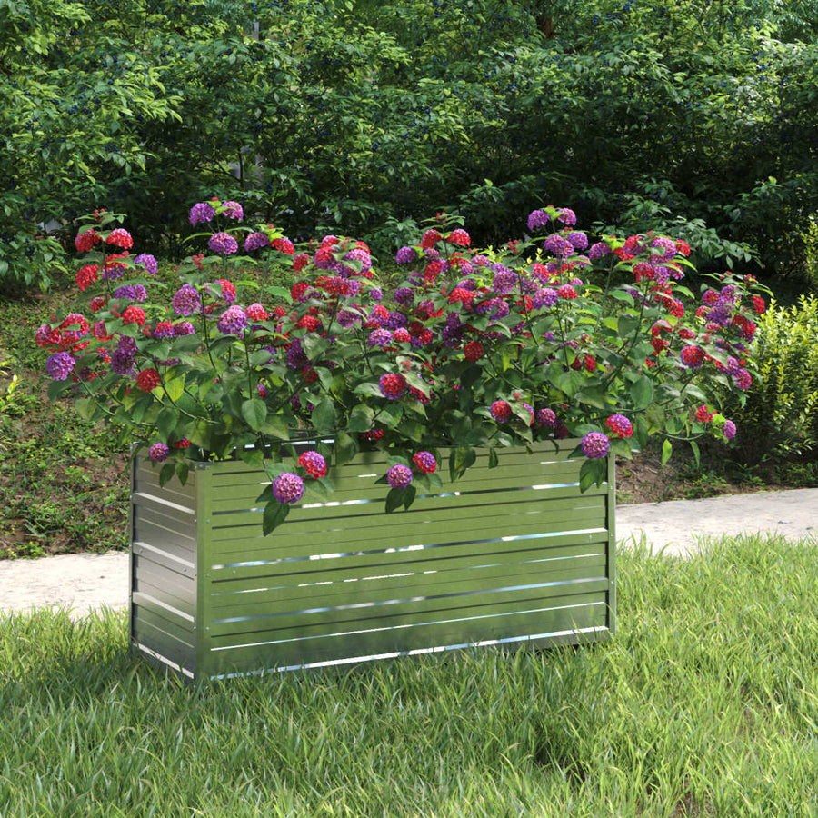 Plantenbak Verhoogd Gegalvaniseerd Staal Zilver 100 x 40 x 45 cm