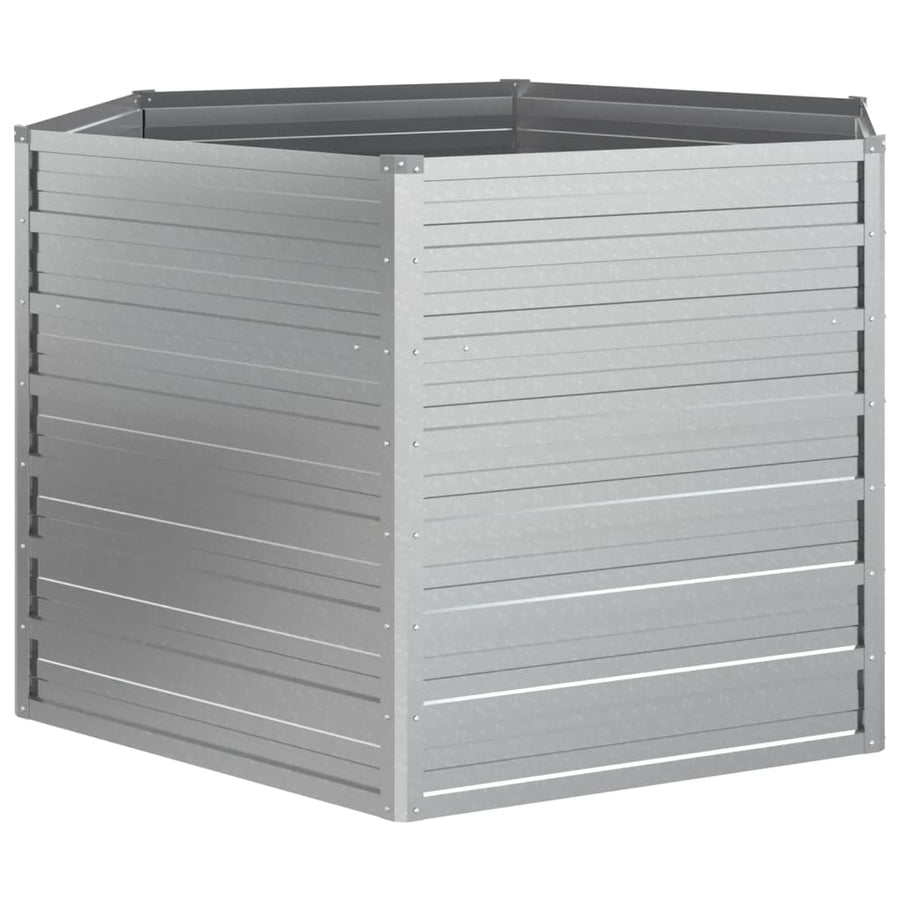 Plantenbak Verhoogd 29X77 Cm Gegalvaniseerd Staal Kleur 129 x 129 x 77 cm Zilver
