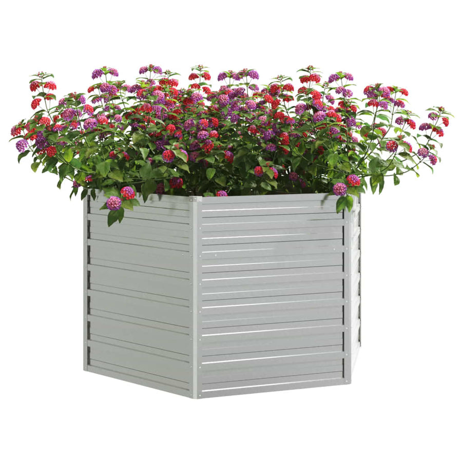 Plantenbak Verhoogd 29X77 Cm Gegalvaniseerd Staal Kleur 129 x 129 x 77 cm Zilver