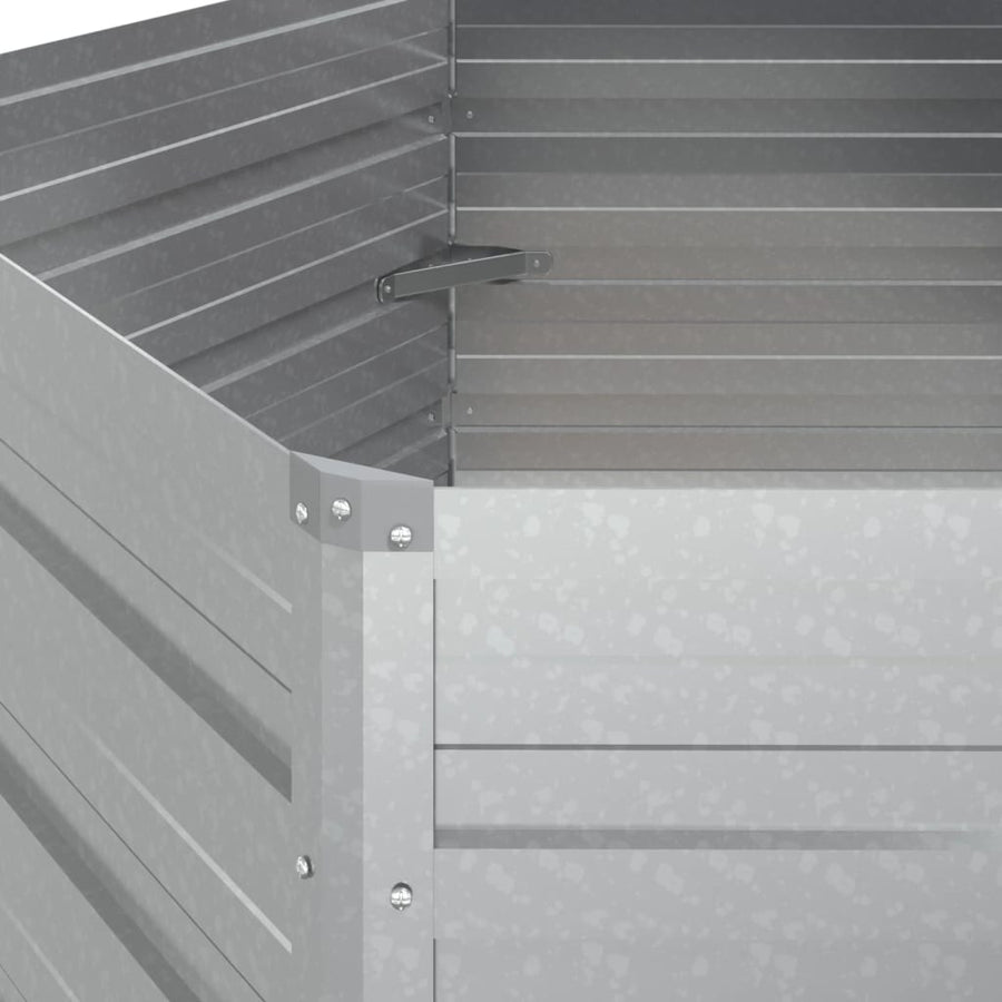 Plantenbak Verhoogd 29X77 Cm Gegalvaniseerd Staal Kleur 129 x 129 x 77 cm Zilver