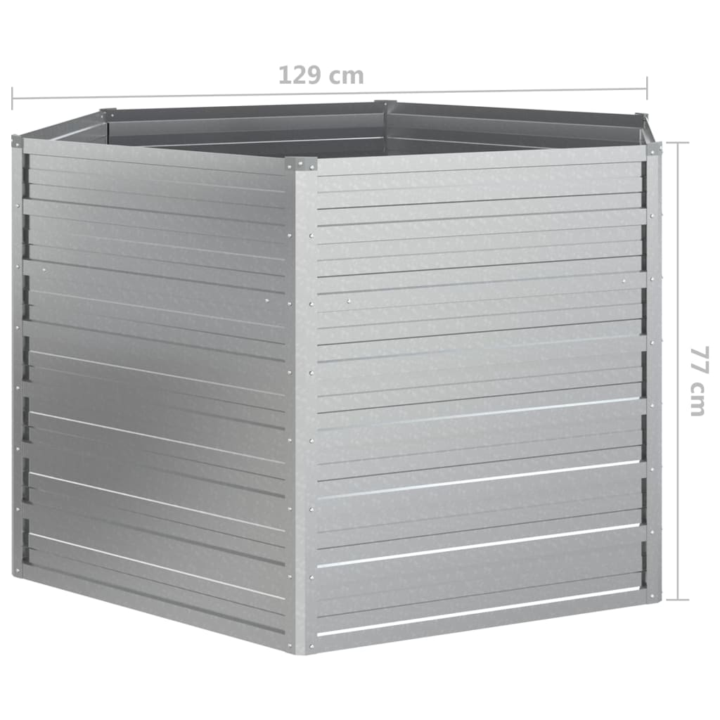 Plantenbak Verhoogd 29X77 Cm Gegalvaniseerd Staal Kleur 129 x 129 x 77 cm Zilver