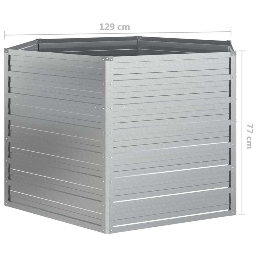 Plantenbak Verhoogd 29X77 Cm Gegalvaniseerd Staal Kleur 129 x 129 x 77 cm Zilver