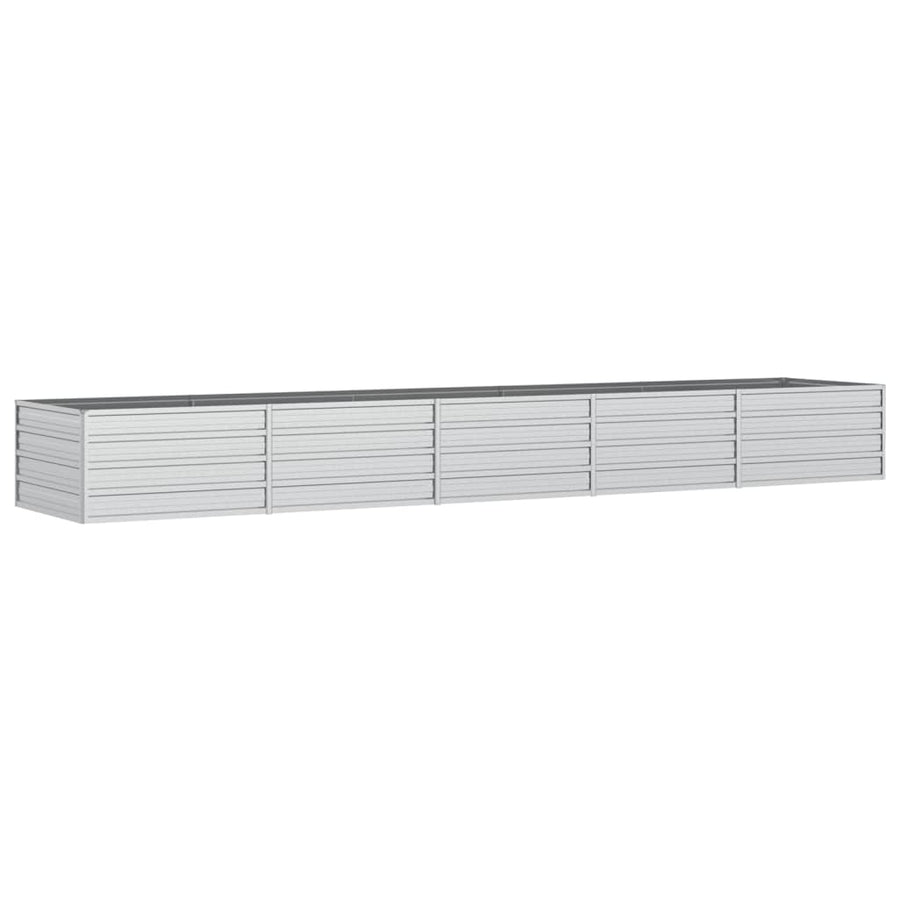 Plantenbak Verhoogd Gegalvaniseerd Staal Zilver 400 x 80 x 45 cm