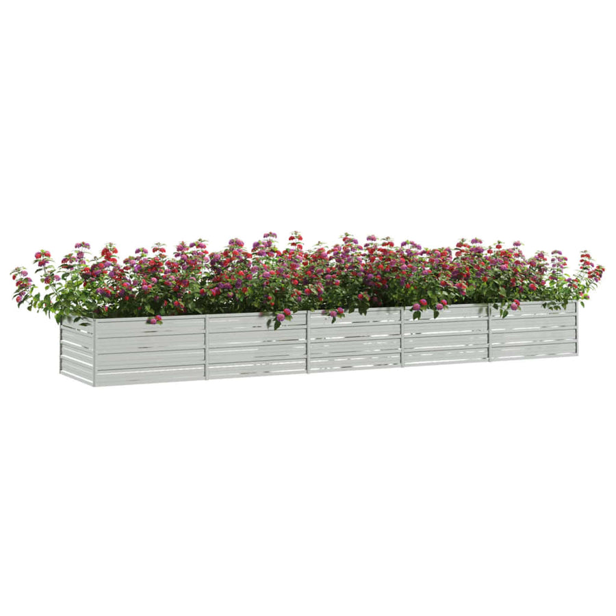 Plantenbak Verhoogd Gegalvaniseerd Staal Zilver 400 x 80 x 45 cm