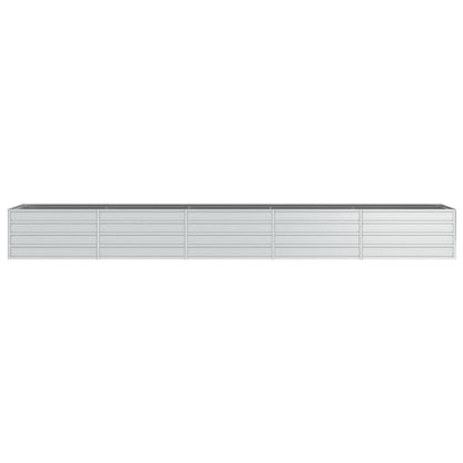 Plantenbak Verhoogd Gegalvaniseerd Staal Zilver 400 x 80 x 45 cm