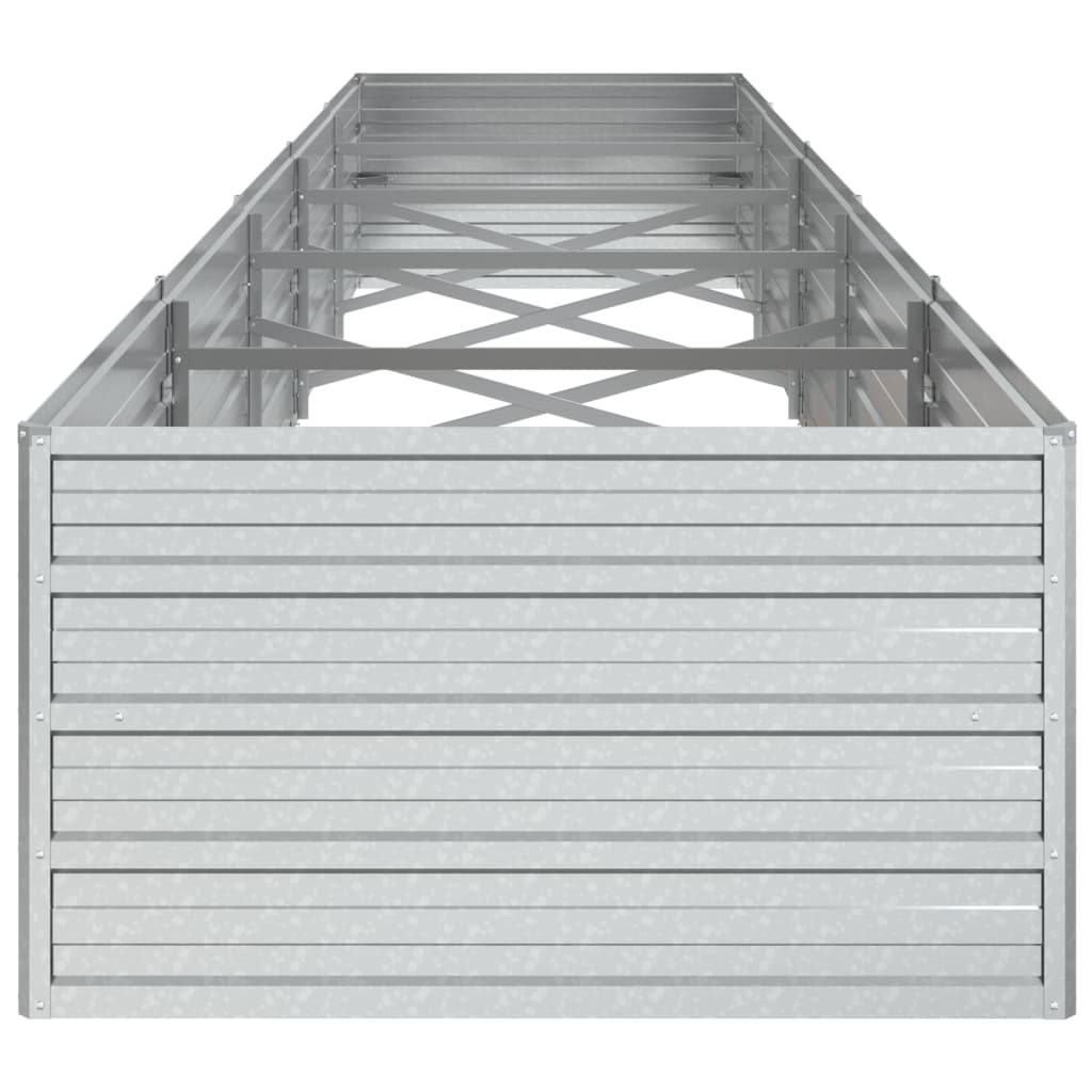 Plantenbak Verhoogd Gegalvaniseerd Staal Zilver 400 x 80 x 45 cm