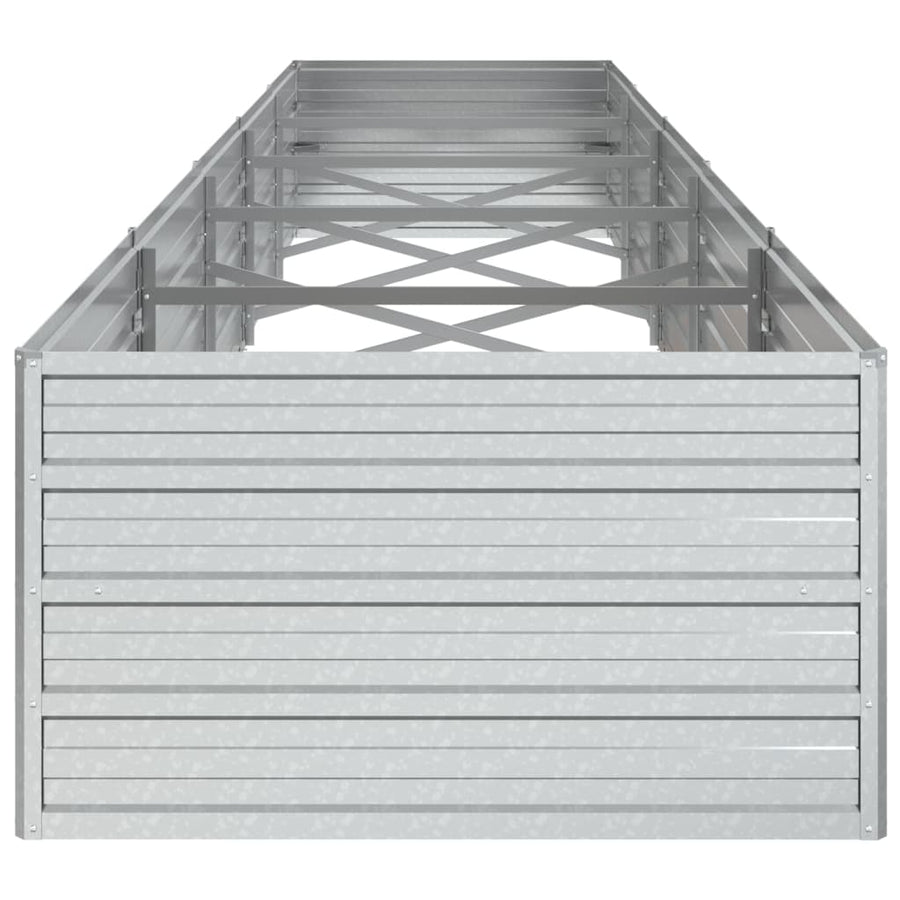Plantenbak Verhoogd Gegalvaniseerd Staal Zilver 400 x 80 x 45 cm