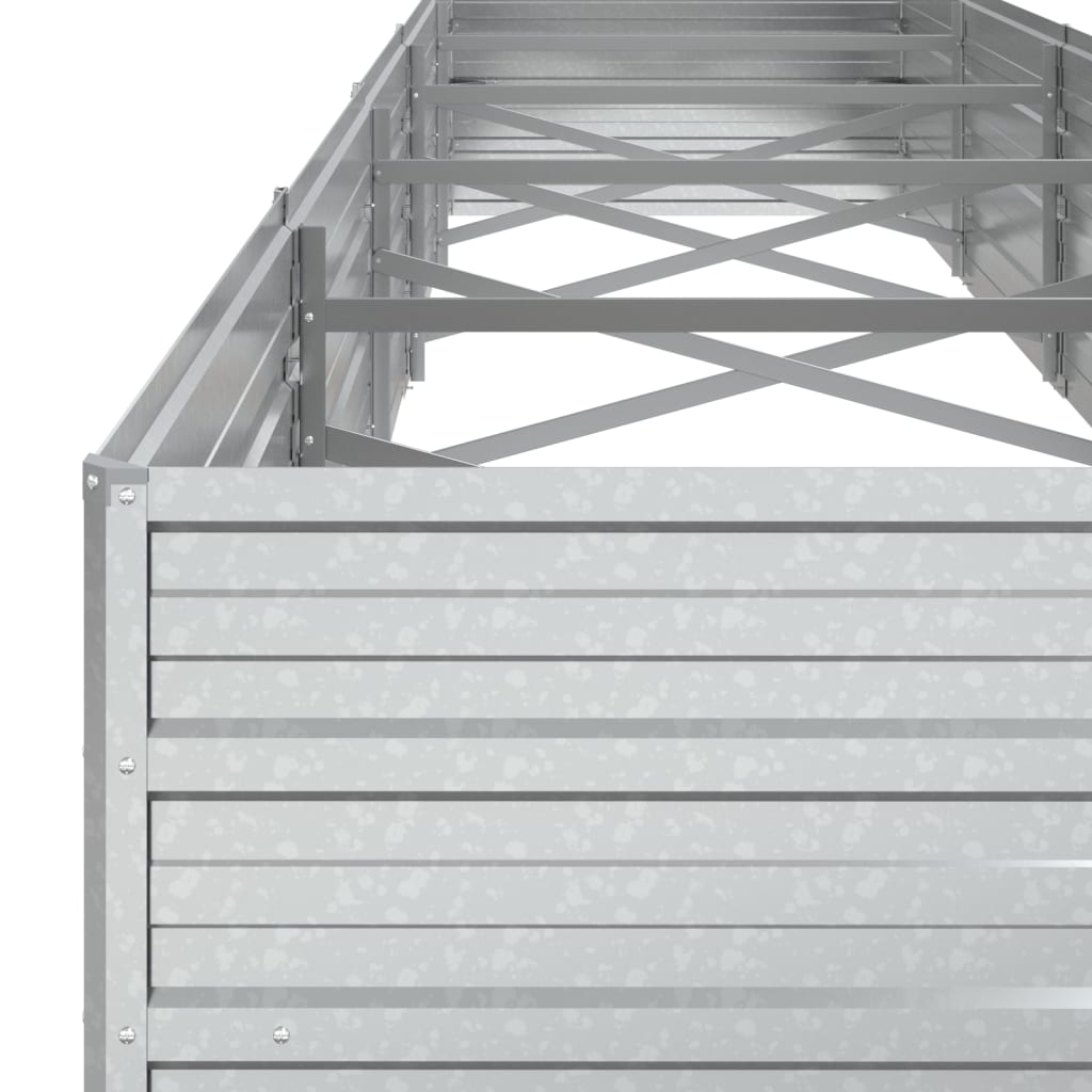 Plantenbak Verhoogd Gegalvaniseerd Staal Zilver 400 x 80 x 45 cm