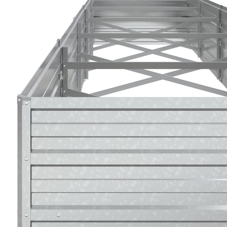 Plantenbak Verhoogd Gegalvaniseerd Staal Zilver 400 x 80 x 45 cm