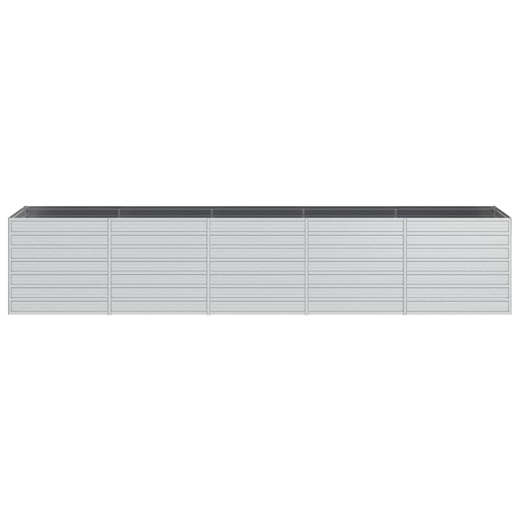 Plantenbak Verhoogd 400X80X45 Cm Gegalvaniseerd Staal Zilver 400 x 80 x 77 cm