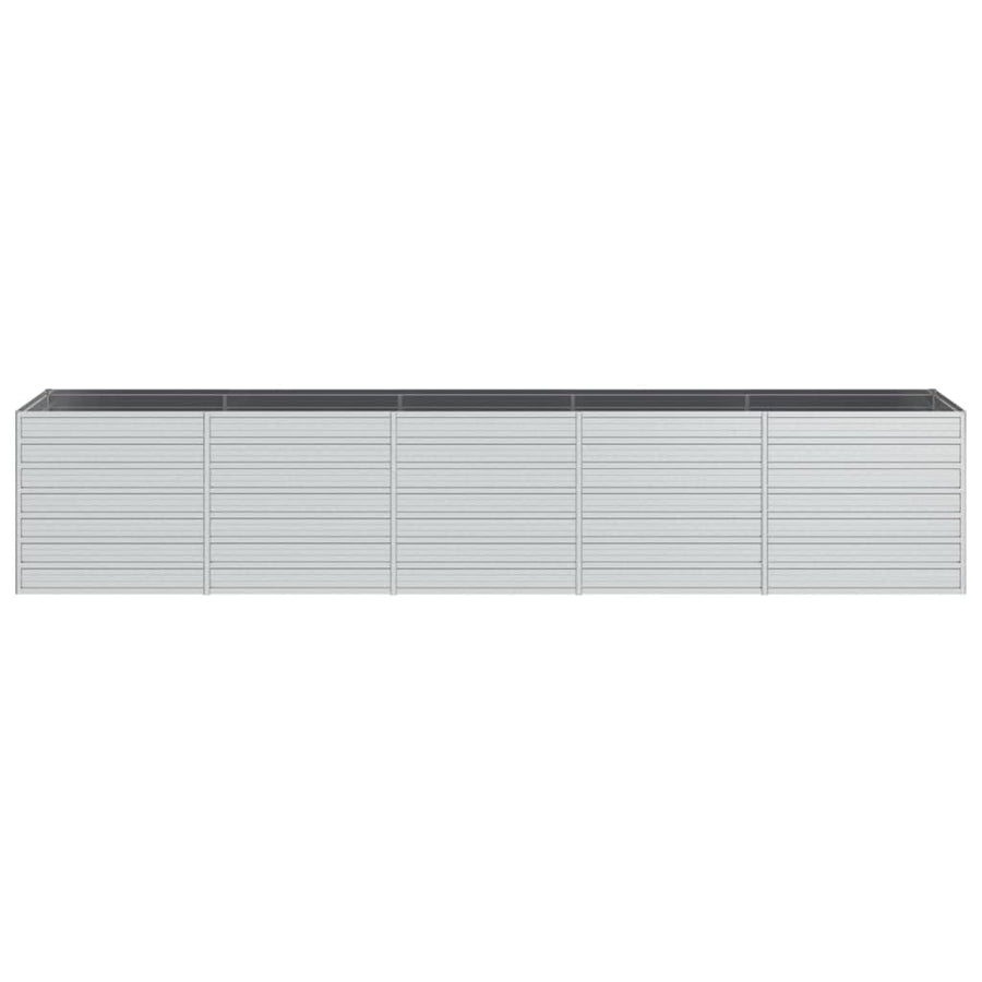Plantenbak Verhoogd 400X80X45 Cm Gegalvaniseerd Staal Zilver 400 x 80 x 77 cm