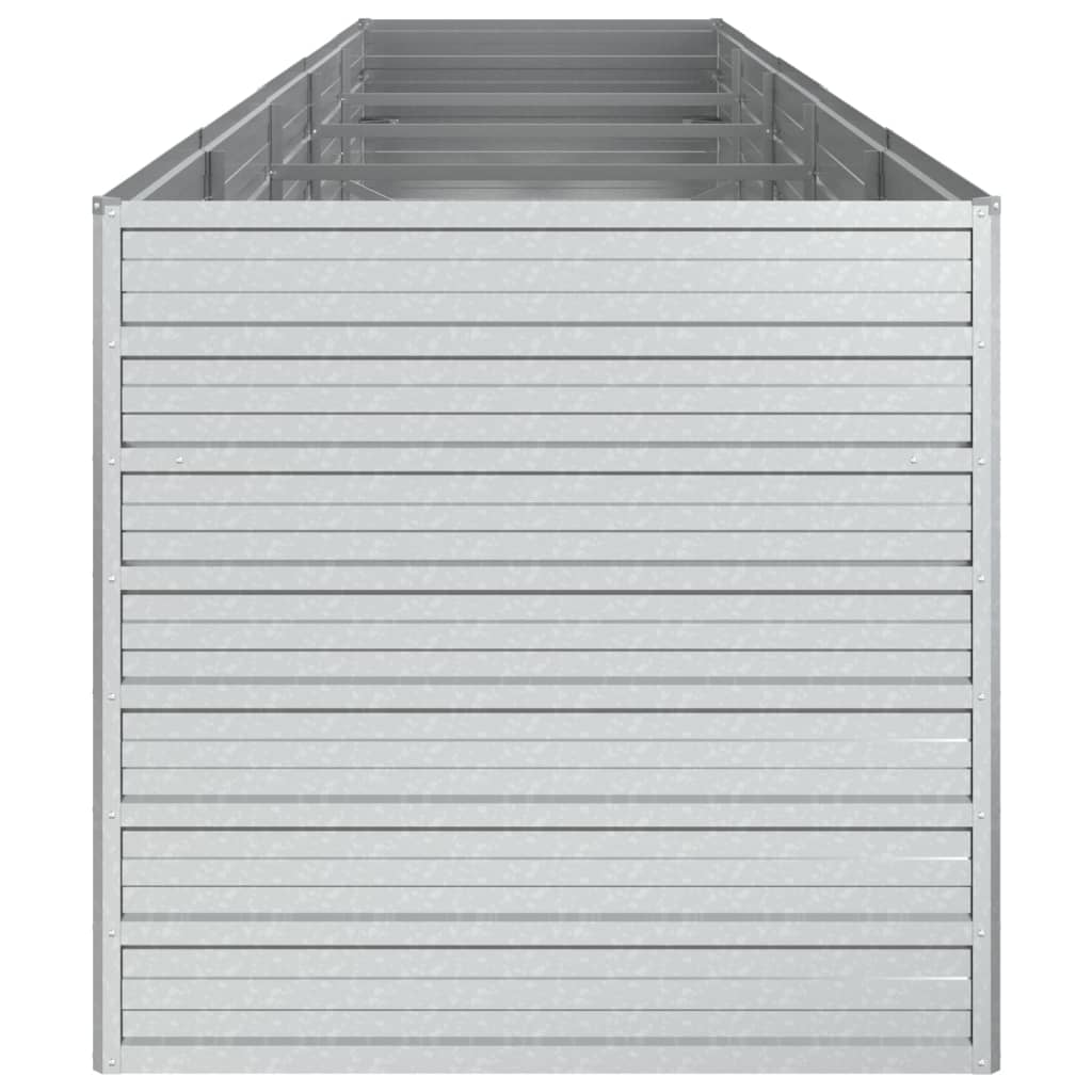 Plantenbak Verhoogd 400X80X45 Cm Gegalvaniseerd Staal Zilver 400 x 80 x 77 cm