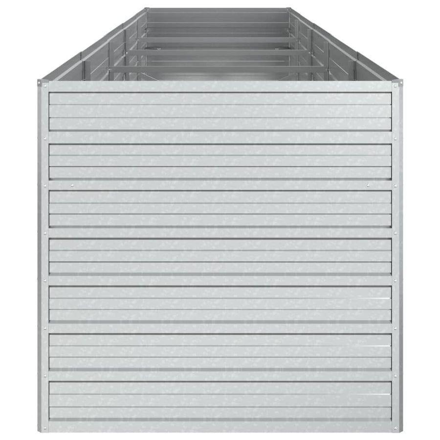 Plantenbak Verhoogd 400X80X45 Cm Gegalvaniseerd Staal Zilver 400 x 80 x 77 cm