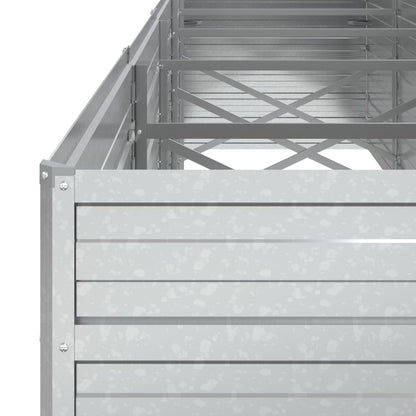 Plantenbak Verhoogd 400X80X45 Cm Gegalvaniseerd Staal Zilver 400 x 80 x 77 cm