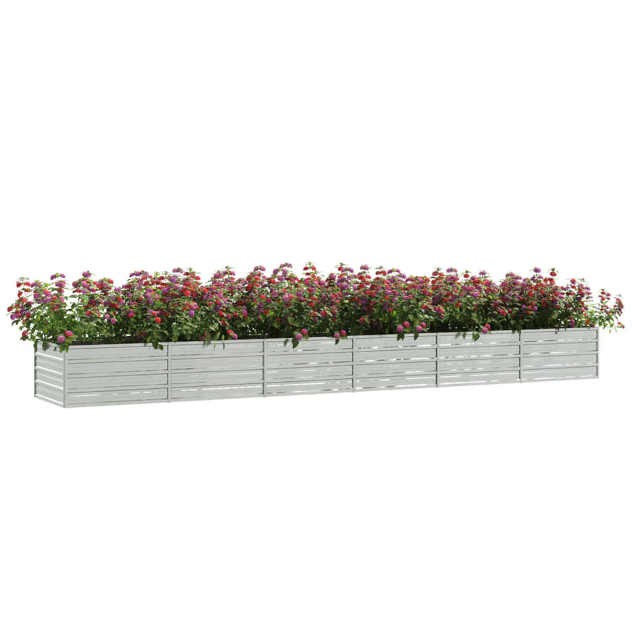 Plantenbak Verhoogd Gegalvaniseerd Staal Zilver 480 x 80 x 45 cm