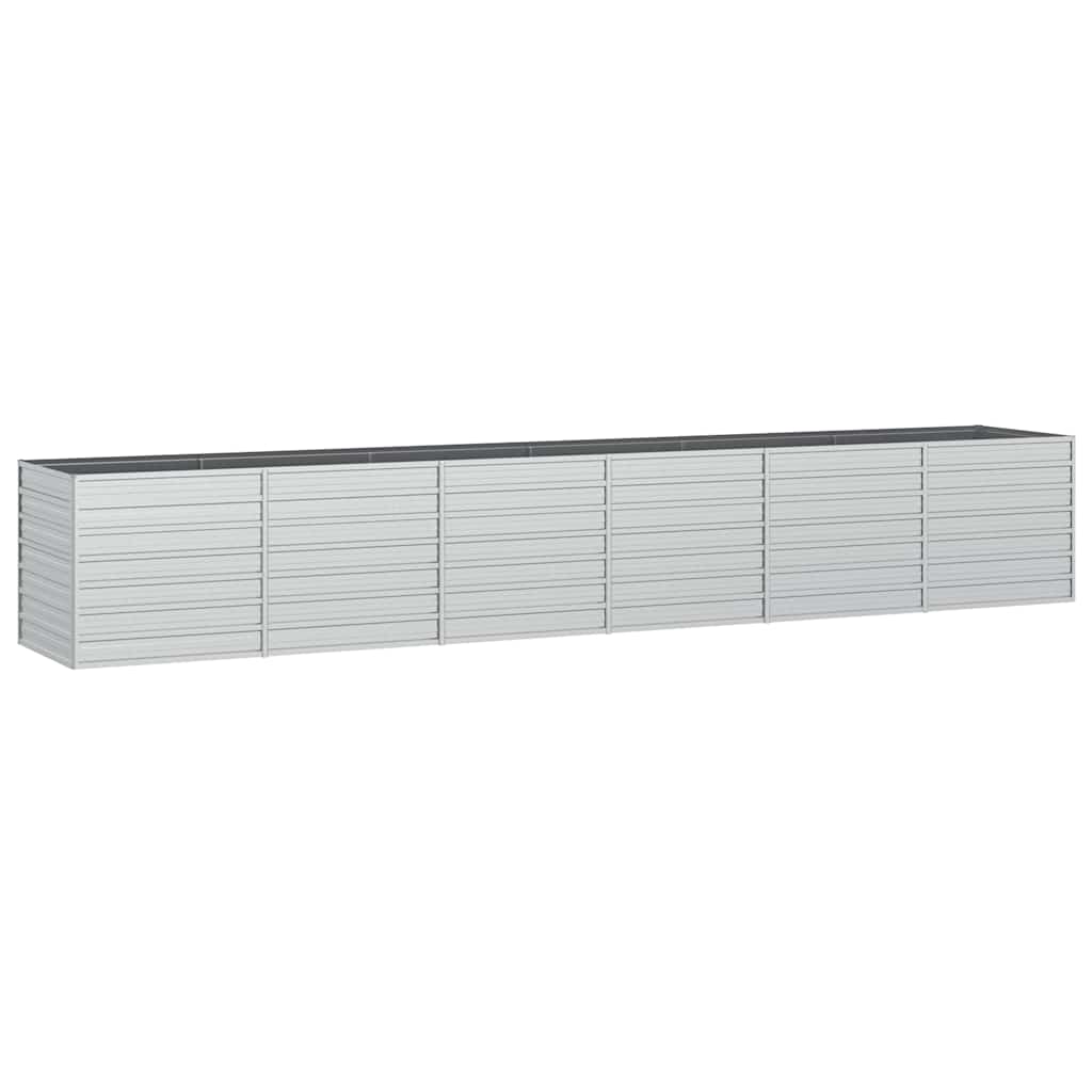 Plantenbak verhoogd 480x80x77 cm gegalvaniseerd staal zilver