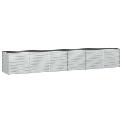 Plantenbak verhoogd 480x80x77 cm gegalvaniseerd staal zilver