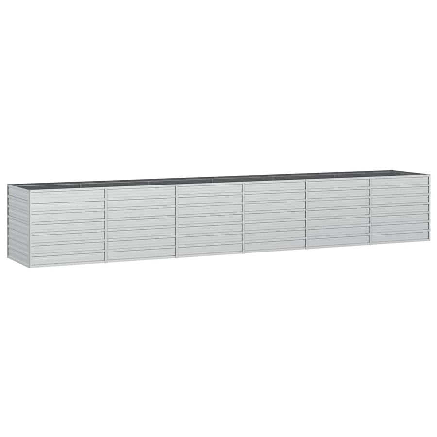 Plantenbak verhoogd 480x80x77 cm gegalvaniseerd staal zilver