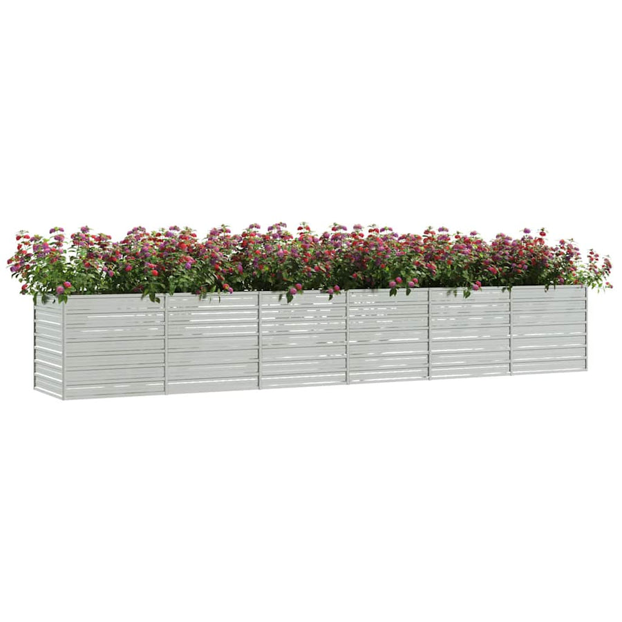 Plantenbak verhoogd 480x80x77 cm gegalvaniseerd staal zilver