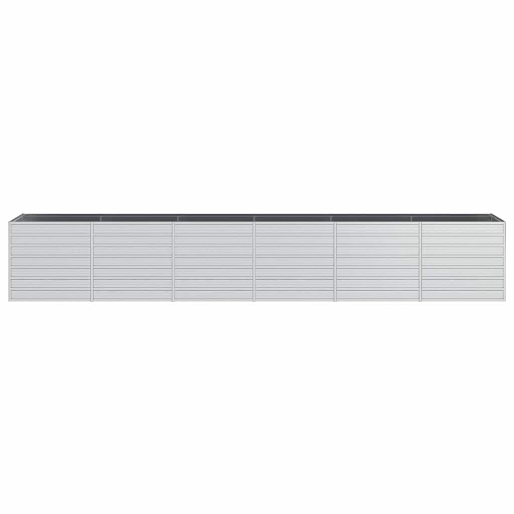 Plantenbak verhoogd 480x80x77 cm gegalvaniseerd staal zilver