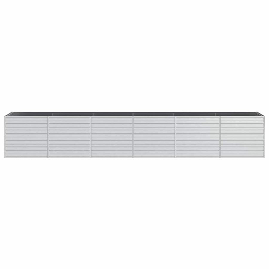 Plantenbak verhoogd 480x80x77 cm gegalvaniseerd staal zilver