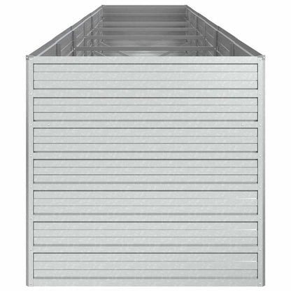 Plantenbak verhoogd 480x80x77 cm gegalvaniseerd staal zilver