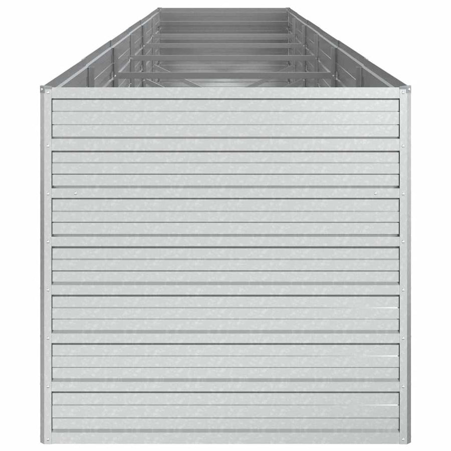 Plantenbak verhoogd 480x80x77 cm gegalvaniseerd staal zilver