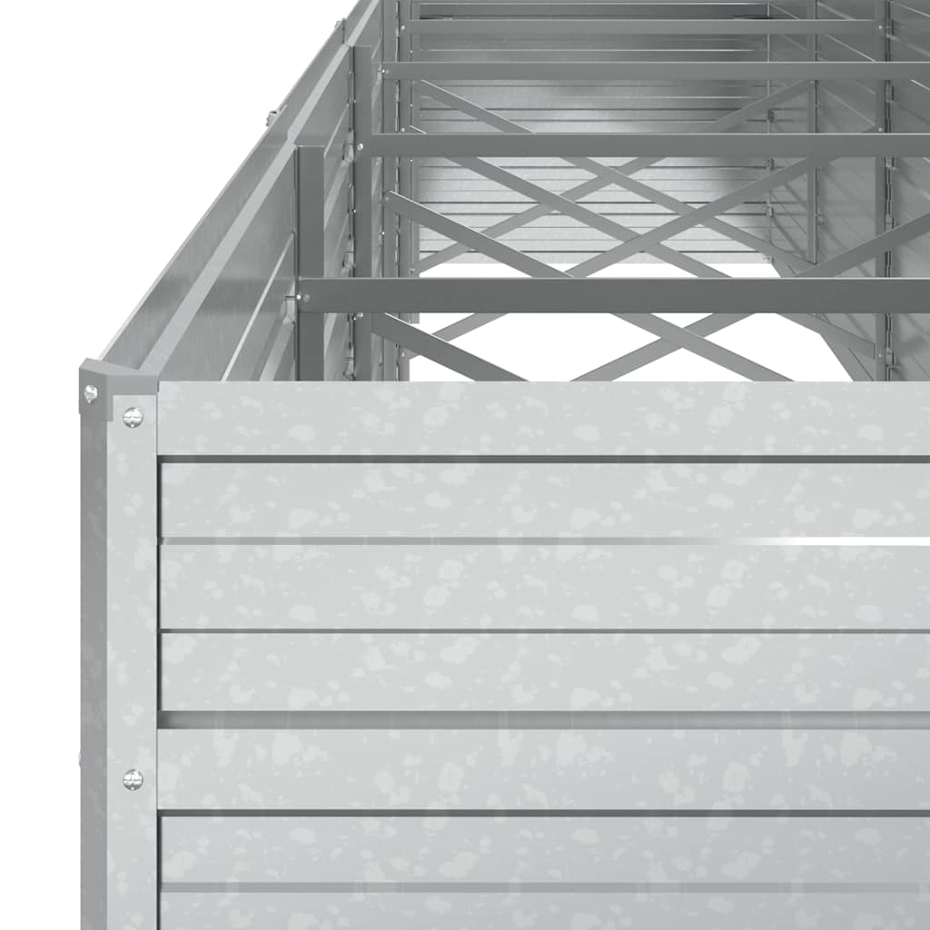 Plantenbak verhoogd 480x80x77 cm gegalvaniseerd staal zilver