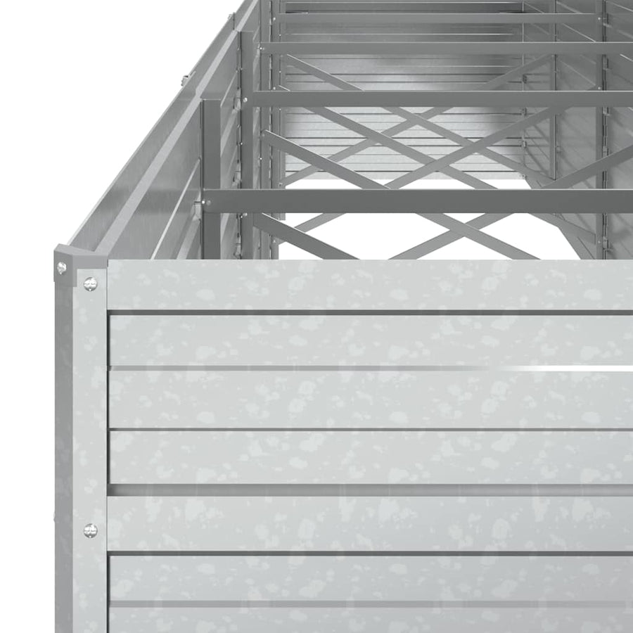 Plantenbak verhoogd 480x80x77 cm gegalvaniseerd staal zilver