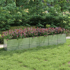 Verhoogde plantenbak 480x80x77 cm gegalvaniseerd staal zilver