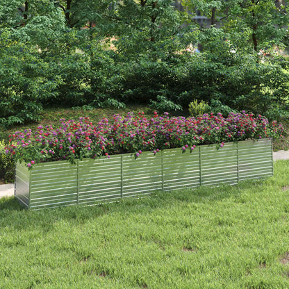 Plantenbak verhoogd 480x80x77 cm gegalvaniseerd staal zilver