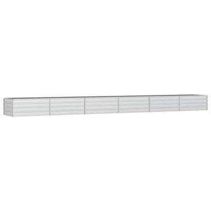 Plantenbak Verhoogd 600X80X45 Cm Gegalvaniseerd Staal Zilver 600 x 80 x 45 cm